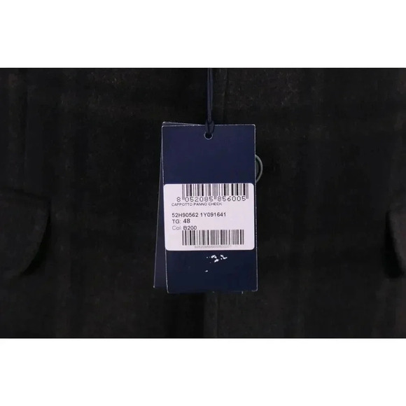 Trussardi Brown/Black Check Wool Flannel 3-Btn Slim Fit Overcoat 38 New! - Picture 6 of 13